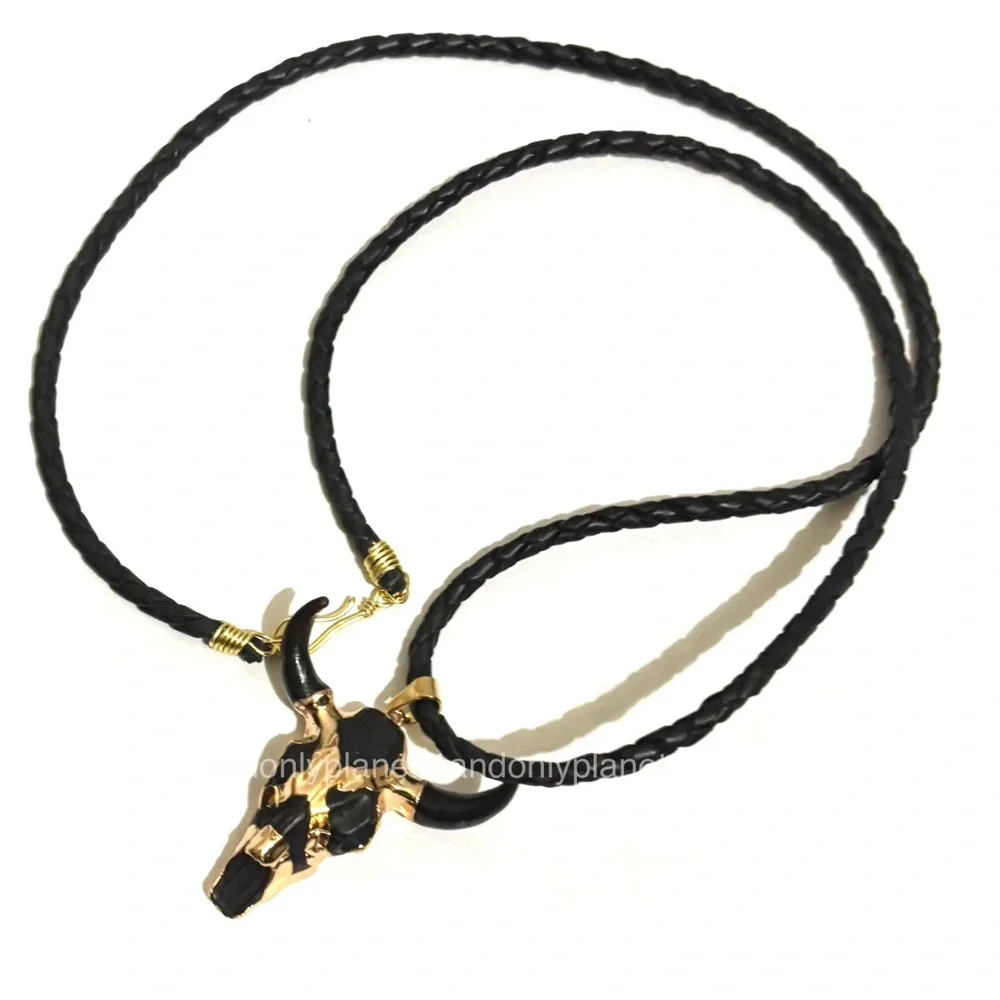 2 for $15 Party Host Appreciation🌈🌹HP🌹 NEW Bull Skull Medallion Cord Necklace